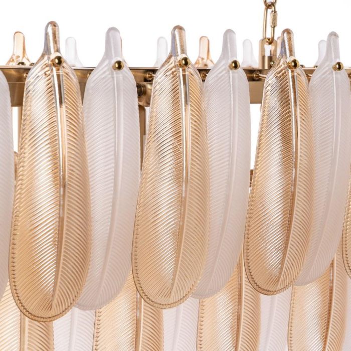 Lámpara Techo Plumas Champán Cristal 100 X 35 X 38 cm