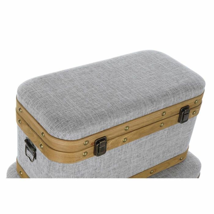 Juego de Baúles DKD Home Decor 60 x 36 x 34 cm Natural Gris Madera 3