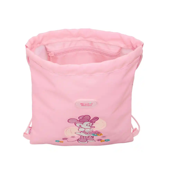 Bolsa Mochila con Cuerdas Minnie Mouse Baby Rosa 26 x 34 x 1 cm 3