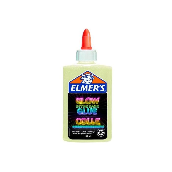 Cola Elmer´S Slime Brilla En La Oscuridad Lavable 147 Ml Natural