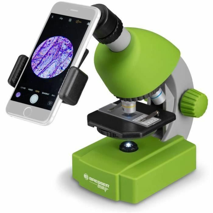 Bresser Microscopio JUNIOR 40x-640x con Iluminación LED, Kit de Experimentación Verde BRE8851300B4K000 4