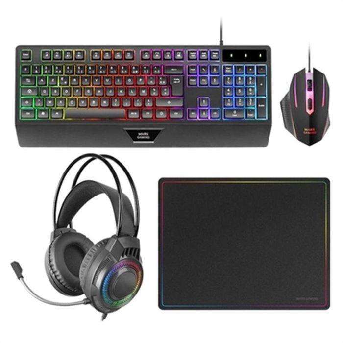 Teclado y Ratón Mars Gaming MCP124PROES Negro Multicolor Qwerty Español 13 Teclado y Ratón Mars Gaming MCP124PROES Negro Multicolor Qwerty Español 13