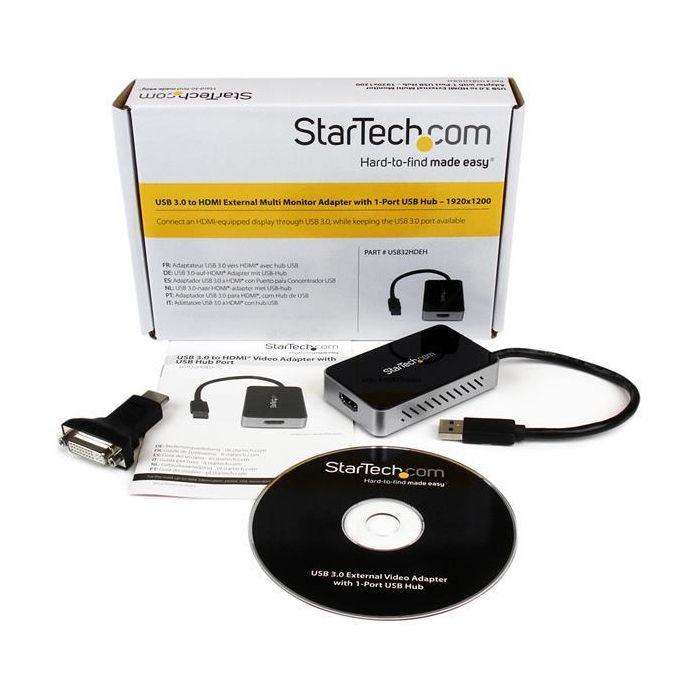Startechcom Adaptador USB 3.0 a HDMI 1920x1200 y Hub USB 3.0 para Expansión de Portátil o PC 4