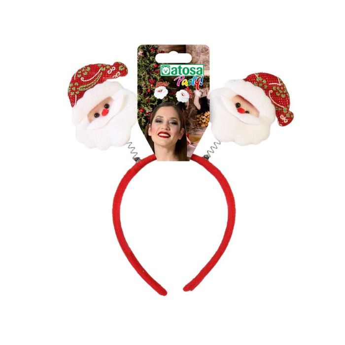 Diadema Navidad Papá Noel Rojo Blanco Mujer Adulto 1