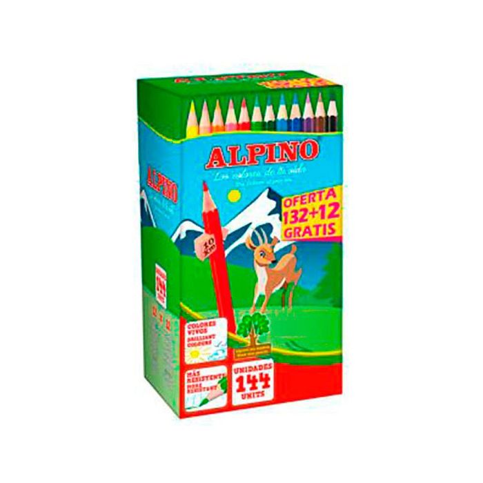 Alpino Lápices De Colores Festival 175 mm C-Surtidos Caja 132+12 Ud Gratis 1