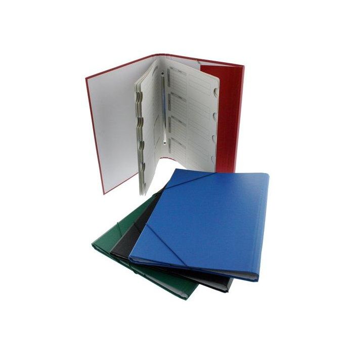 Carpeta Clasificadora Dohe Carton Plastif. Fº 12 Dptos.Gomas Y Solapa 3 Col.Surt.(Azul-Rojo-Verde)