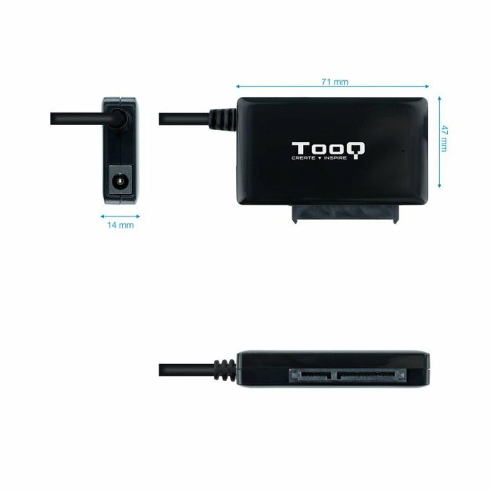 TooQ TQHDA-02C Adaptador USB-C a SATA para Discos Duros SSD/HDD 2.5" y 3.5" USB 3.1 Gen1 5Gbps Negro, compatible SATA I/II/III. 13