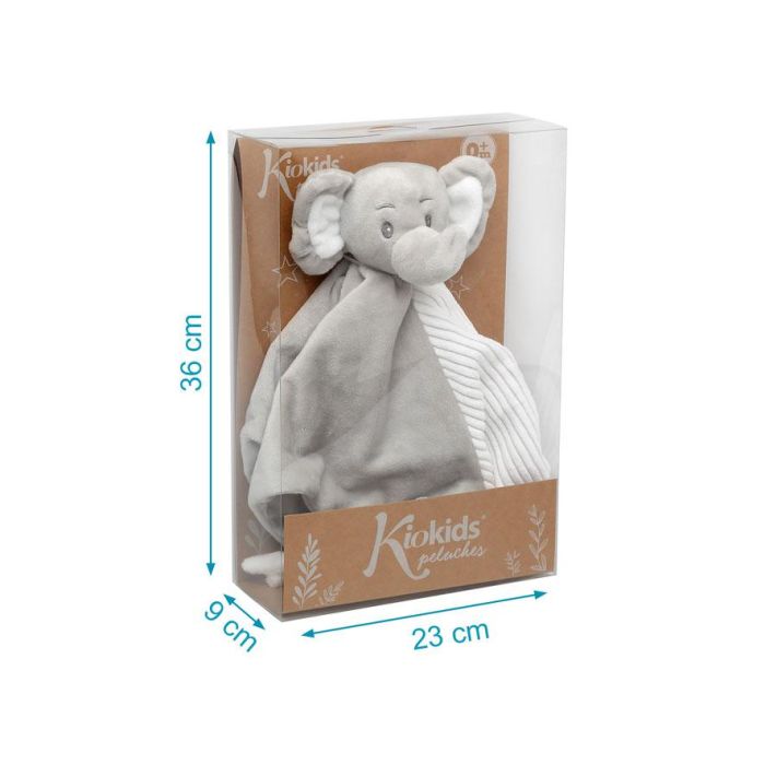 KioKids Dolci Amici Doudou Elefante Gris para Bebés 30 cm 4