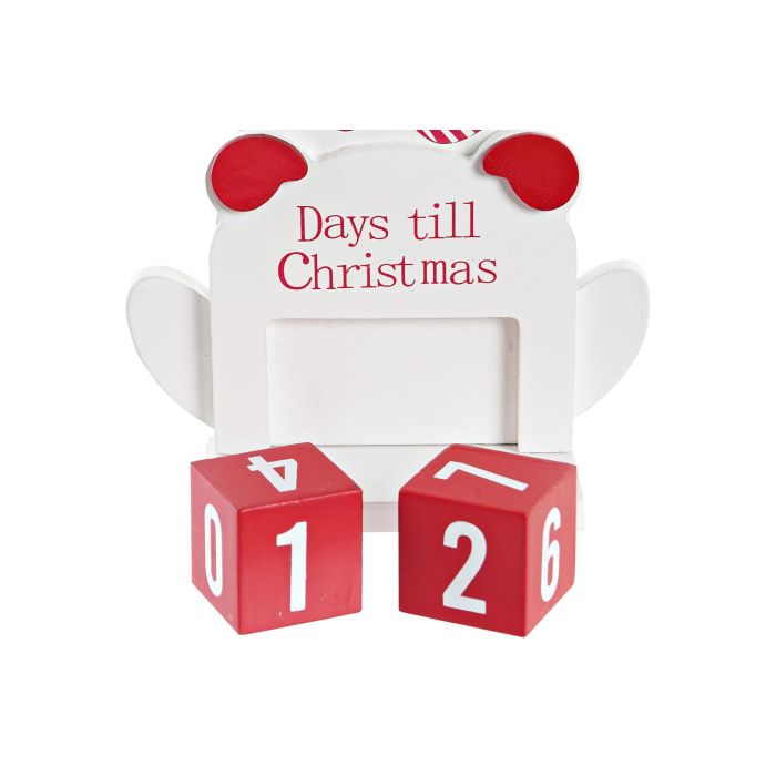 DKD Home Decor Calendario Adviento Navidad Tradicional MDF Rojo Blanco 4x18x13 cm (Pack 4 Unidades Surtido Aleatorio) 2