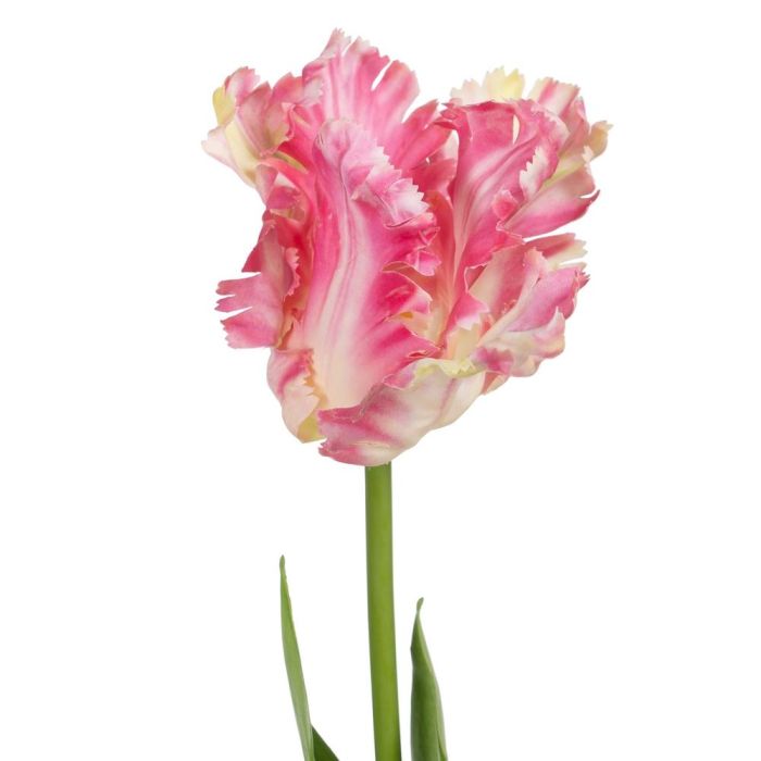 Flor Tulipán Rosa Tejido Decoración 63 cm