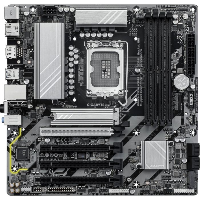 GIGABYTE B860M DS3H WIFI6E Placa Base Intel B860 LGA 1851 micro ATX DDR5 Wi-Fi 6E 2.5GbE USB 3.2 Gen2 PCIe 5.0 1