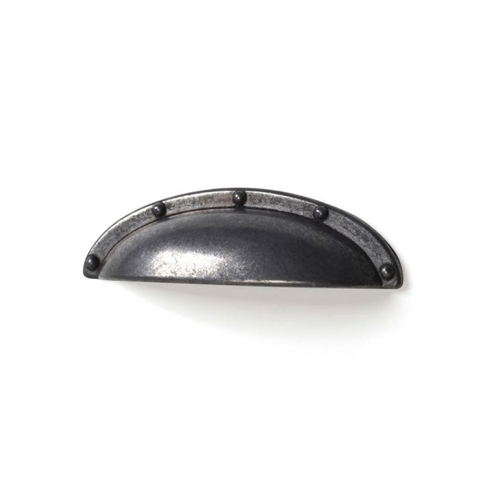 Rei Tiradores tipo concha, 4 unid., zamak plata vieja, 92x25x20mm, entrepuntos 64mm, mod. 2004