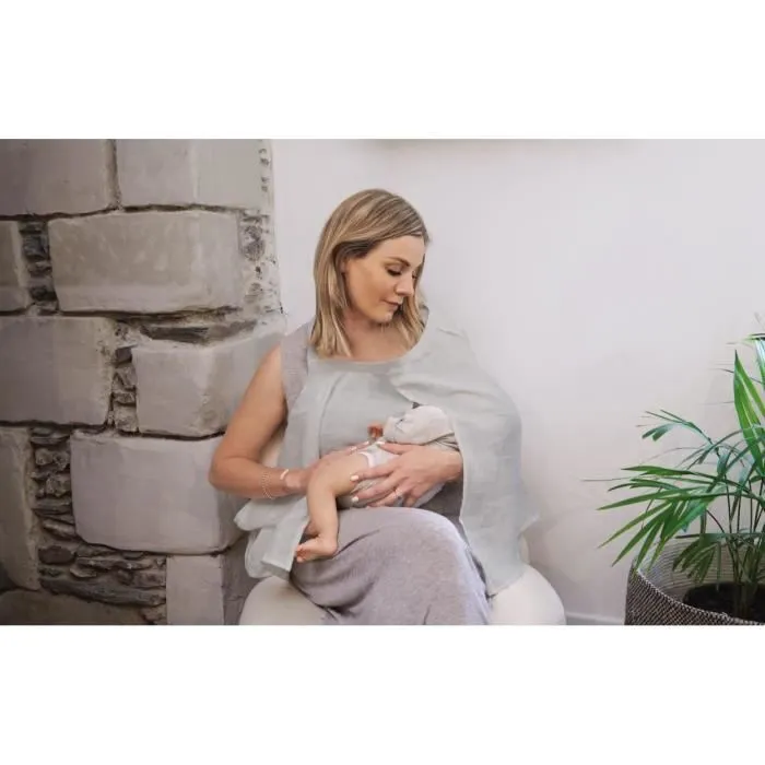 Tineo Velo de Lactancia Gris para Madre y Bebé, Tejido Ligero y Transpirable 1