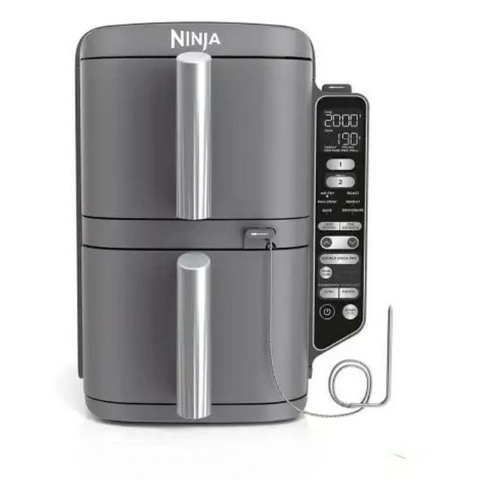 Ninja Freidora de aire Doble Apilable XL SL451EU - 9,5 L, 6 Programas de Cocción, Sonda de Temperatura, 2470 W