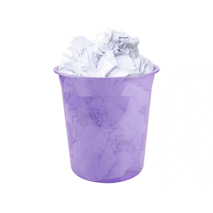 Liderpapel Papelera Plastico Lavanda Translucido 13 Litros 275x285 mm 5