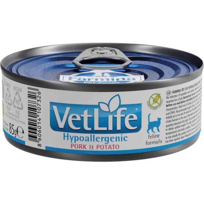 Farmina Vet Life Cat Hypoallergenic Cerdo Caja 12x85 gr Farmina Vet Life Cat Hypoallergenic Cerdo Caja 12x85 gr