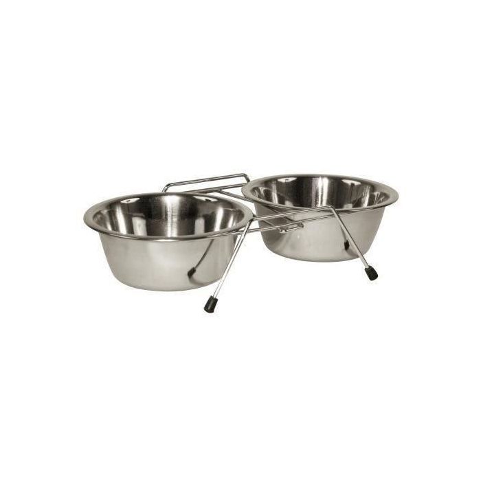 Kerbl Soporte doble cuencos de acero inoxidable 2x900ml para perros Kerbl Soporte doble cuencos de acero inoxidable 2x900ml para perros