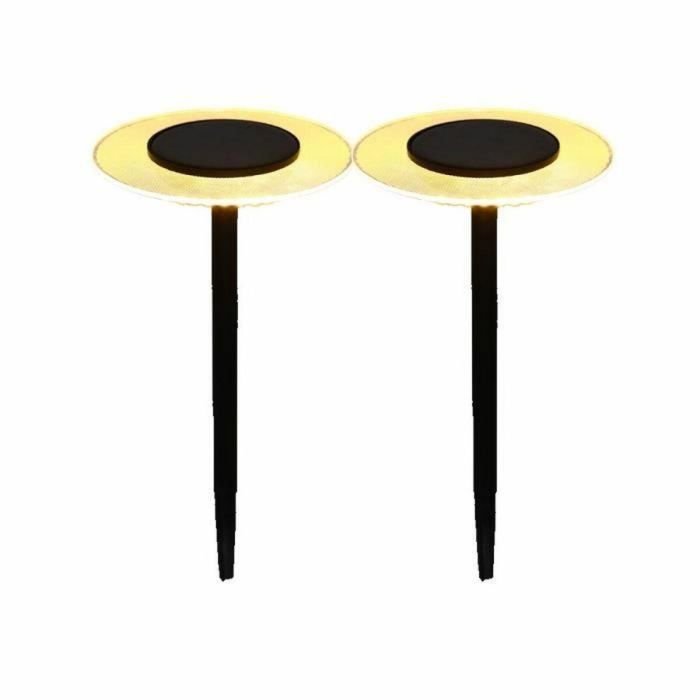 Lumisky LUM3760093549103 Juego de 2 Balizas Solares para Pegar UFO H35 cm LED Blanco Cálido