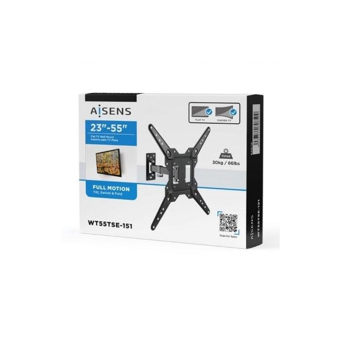 AISENS - SOPORTE ECO GIRATORIO, INCLINABLE PARA MONITOR/TV 30KG (2 PIVOTES) DE 23-55, NEGRO 4