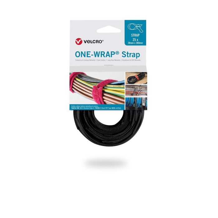 Velcro Brida One-Wrap Strap 20x200mm 25 Unidades Negra 3