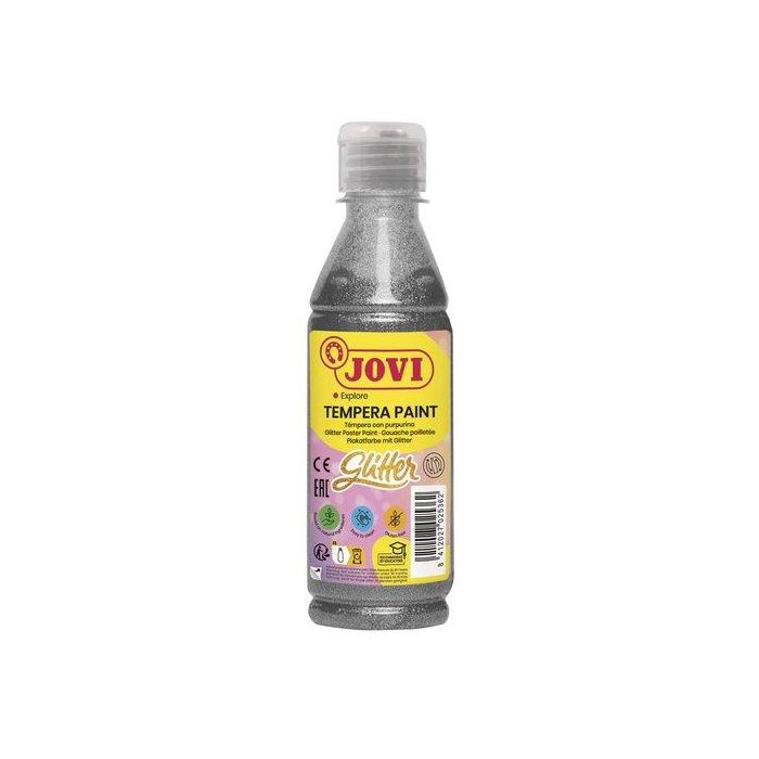 Tempera Jovi Liquida Glitter 250 Ml (Botella) Plata