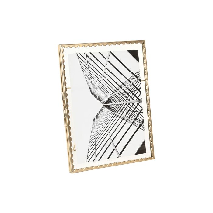 DKD Home Decor Marco de Fotos Glam Dorado de Metal y Cristal 15x20 cm (4 Unidades) 1 x 23 x 18 cm