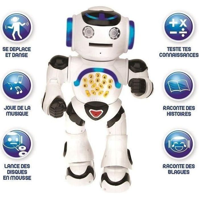 LEXIBOOK Powerman - Robot educativo interactivo para jugar y aprender, bailar, reproducir música, pruebas educativas, lanzador de discos LEXIBOOK Powerman - Robot educativo interactivo para jugar y aprender, bailar, reproducir música, pruebas educativas, lanzador de discos