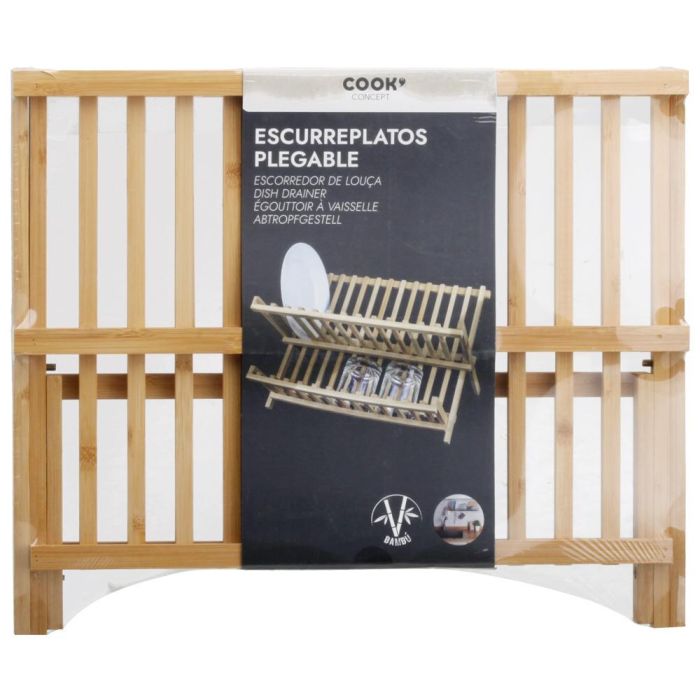 Cook Concept Escurreplatos Bambú Plegable 33x40,3 cm 1