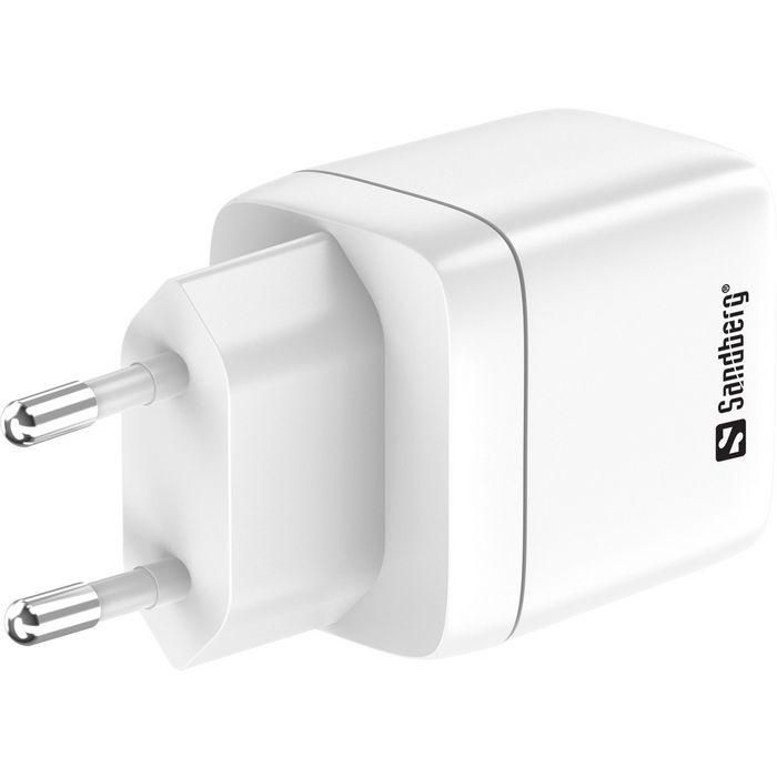 Sandberg Cargador 2en1 1xUSB-C 1xUSB 35W Carga Rápida Pantalla Potencia Dual 1