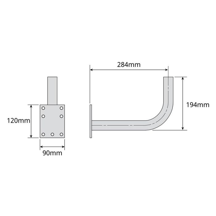 Soporte "l" 284x194mm ø35mm zinc+rpr televes 2