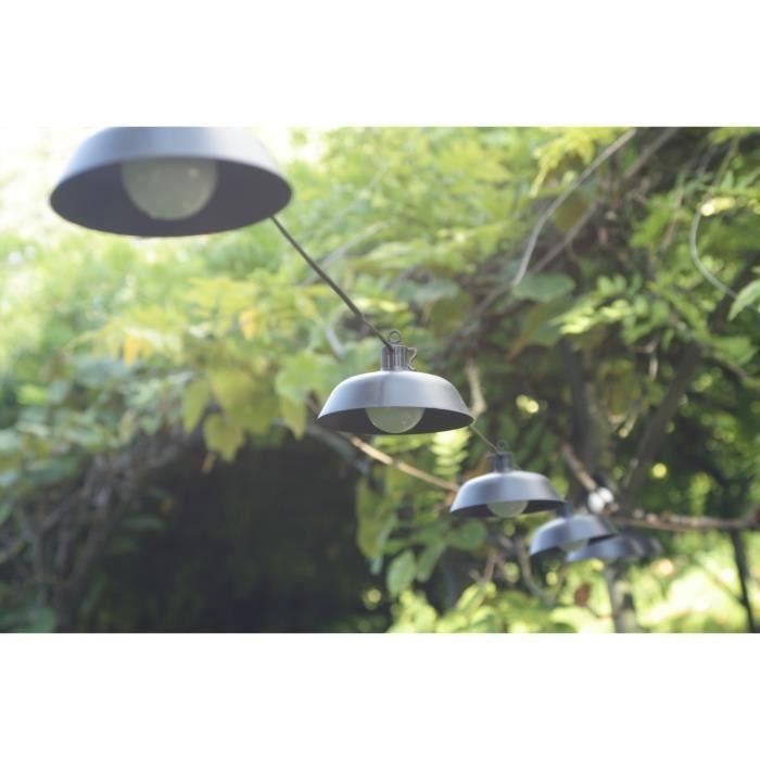 Guirnalda solar Luna 5 m color negro 10 bombillas 50 lúmenes recargable por USB 1 Guirnalda solar Luna 5 m color negro 10 bombillas 50 lúmenes recargable por USB 1