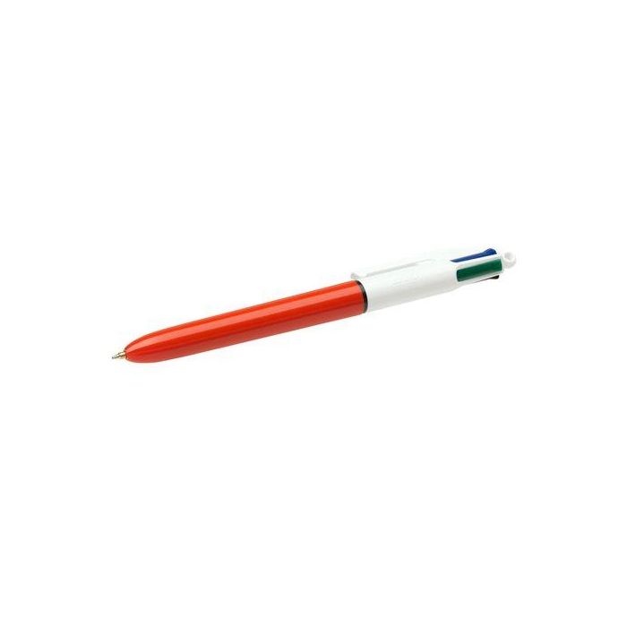 Bic Bolígrafo retráctil 4 colores punta fina 0.8 mm (azul, negro, rojo, verde) para escritura y marcado