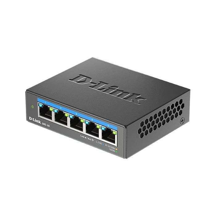 D-Link DMS-105 Switch Multi-Gigabit No Administrado de 5 Puertos 2.5G Ethernet D-Link DMS-105 Switch Multi-Gigabit No Administrado de 5 Puertos 2.5G Ethernet