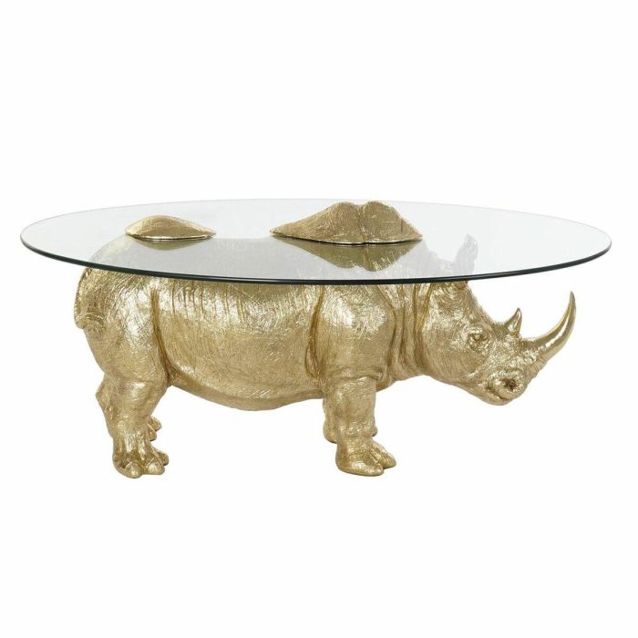 Mesa auxiliar DKD Home Decor Transparente Dorado Resina Cristal 100 x 60,5 x 46 cm 0 Mesa auxiliar DKD Home Decor Transparente Dorado Resina Cristal 100 x 60,5 x 46 cm 0
