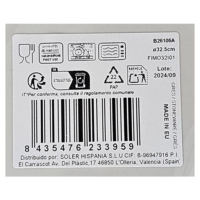 La Mediterranea Bajo Plato Irys 32.5 cm Monaco Brillo (6 Unidades) 4 La Mediterranea Bajo Plato Irys 32.5 cm Monaco Brillo (6 Unidades) 4