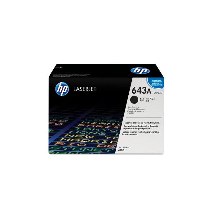 HP Toner 643A Negro Q5950A para HP Color LaserJet 4700