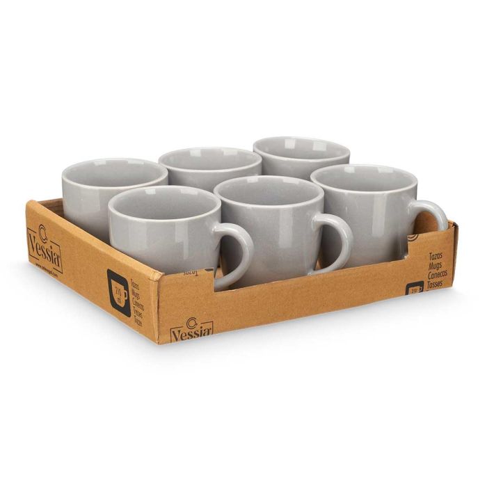 Taza Cafe Con Leche Gris 210 Ml Vessia 11X8CM (24 Unidades) 2 Taza Cafe Con Leche Gris 210 Ml Vessia 11X8CM (24 Unidades) 2