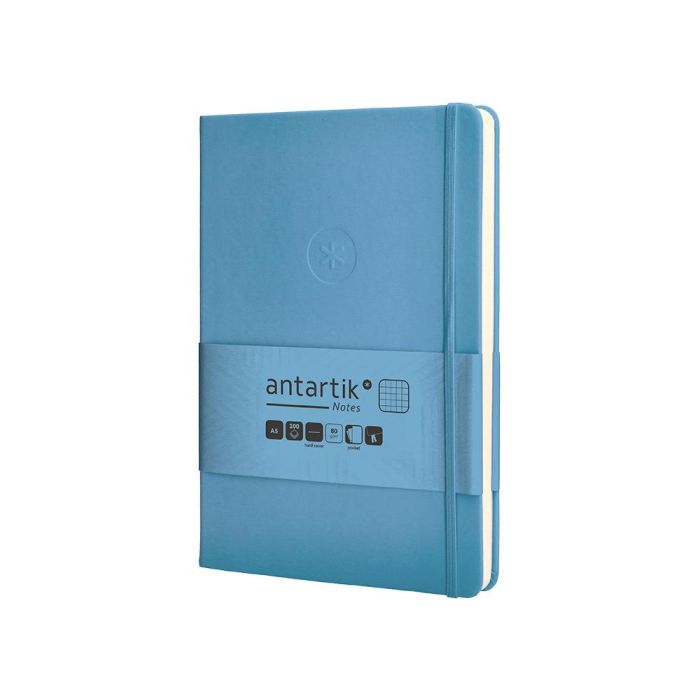 Cuaderno Con Gomilla Antartik Notes Tapa Dura A5 Hojas Cuadricula Azul Claro 100 Hojas 80 gr Fsc 3