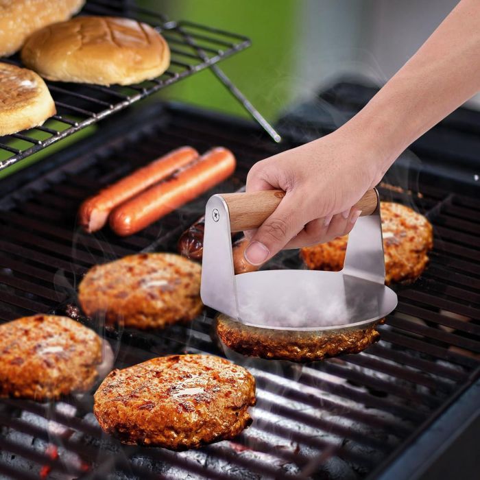 Prensa Hamburguesa-Carne Bbq Wood Algon Bbq (12 Unidades) 5 Prensa Hamburguesa-Carne Bbq Wood Algon Bbq (12 Unidades) 5