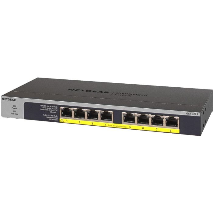 NETGEAR GS108LP-100EUS Switch No administrado Gigabit Ethernet 8 Puertos PoE 3