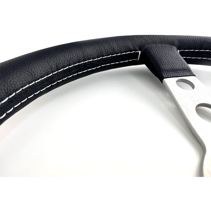 Momo Volante Prototipo 320mm Radio Gris MOMVPRO320SILBR Piel Negra Estilo Rally 3