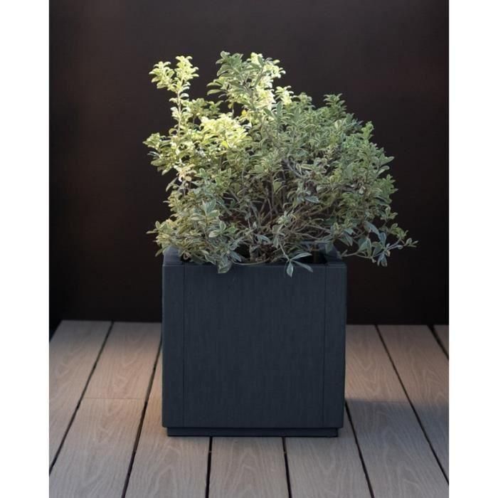 Stefanplast STE8003507687011 Jardinera Cuadrada Ethica Grafito 38 L 1