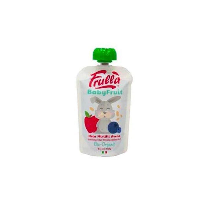 FRULLA Baby Puré de Manzana Arándanos y Avena Bio 10 x 100g Sin Azúcares Añadidos Sin Gluten