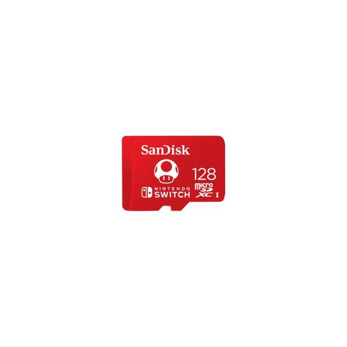 SanDisk SDSQXAO-128G-GNCZN Tarjeta Memoria microSDXC 128GB oficial para Nintendo Switch, 100MB/s lectura, 90MB/s escritura, Clase 10