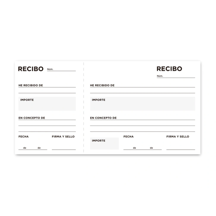 Liderpapel Talonario Recibos Tres en Folio Apaisado Original 205 x 102 mm 2