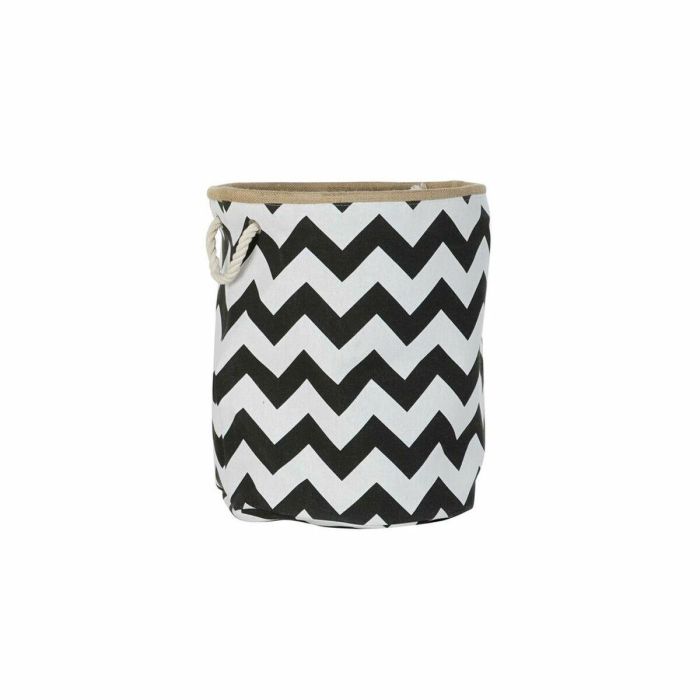 Cesta Moderno DKD Home Decor Blanco Negro 38 x 45 x 38 cm