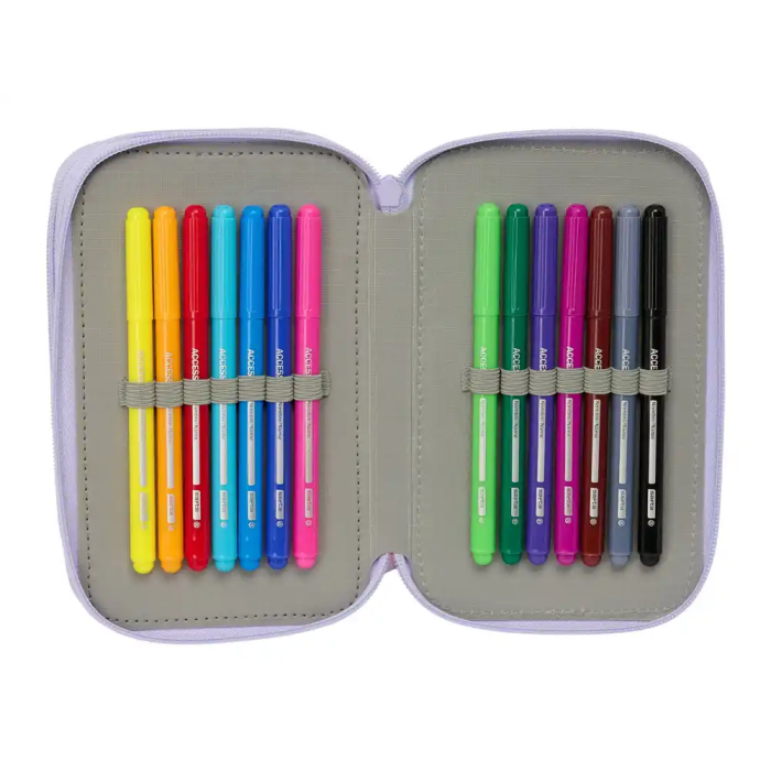 Safta Plumier Escolar Triple Cremallera 37 Piezas Bouquet 195x125x55 mm 5