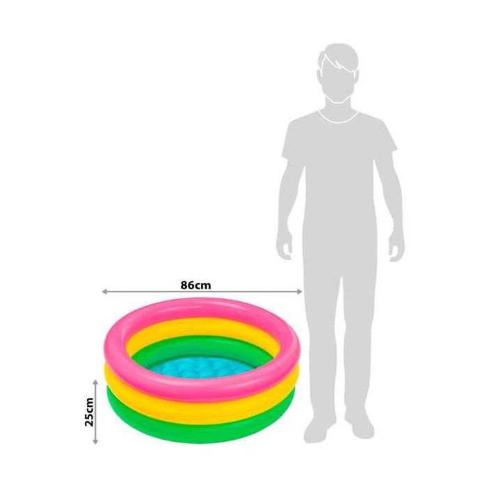 Intex Piscina Hinchable 3 Aros Colores con Suelo Hinchable para Niños de 1 a 3 Años, 86x25 cm 5