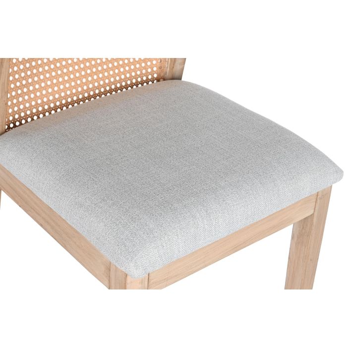 DKD Home Decor Silla Moderna Gris Claro - Ancho 46 cm, Profundidad 61 cm, Altura 86 cm - Madera Abeto, Poliéster - Altura Asiento 50cm 1