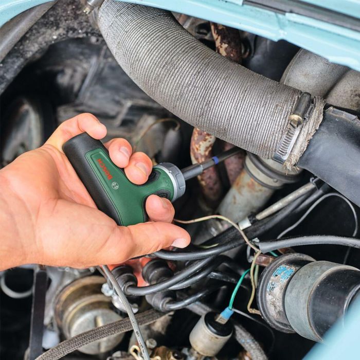 Bosch 4053423255041 Destornillador de Trinquete con Mango en T, Soporte de Puntas Magnético de 1/4" y Empuñadura Suave (36 Dientes) 1